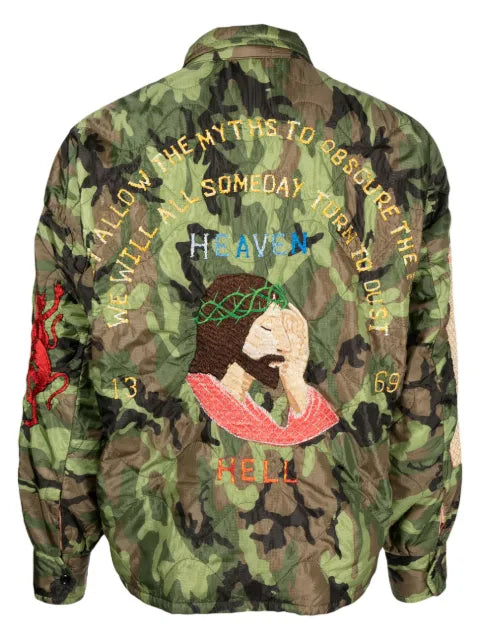 SAINT MXXXXXX embroidered camouflage-print jacket