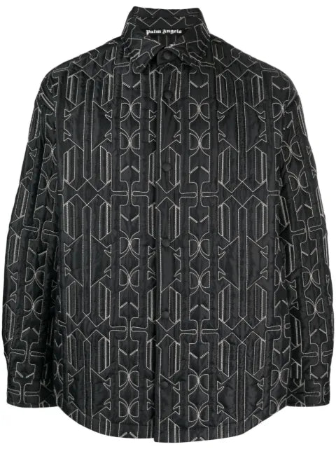 Palm Angels monogram-quilted shirt jacket