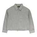 RHINESTONE ZIPPER LIGHT GREY WORK JACKET