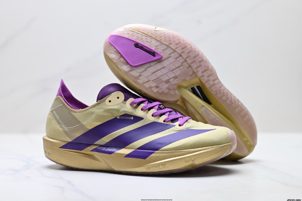 Adidas K81801650 Unisex Running Shoes - 2 Colorways incl. Purple/Beige & Neon Green/Purple