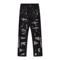 BLACK AMPLIFIED STRAIGHT-FIT JEANS