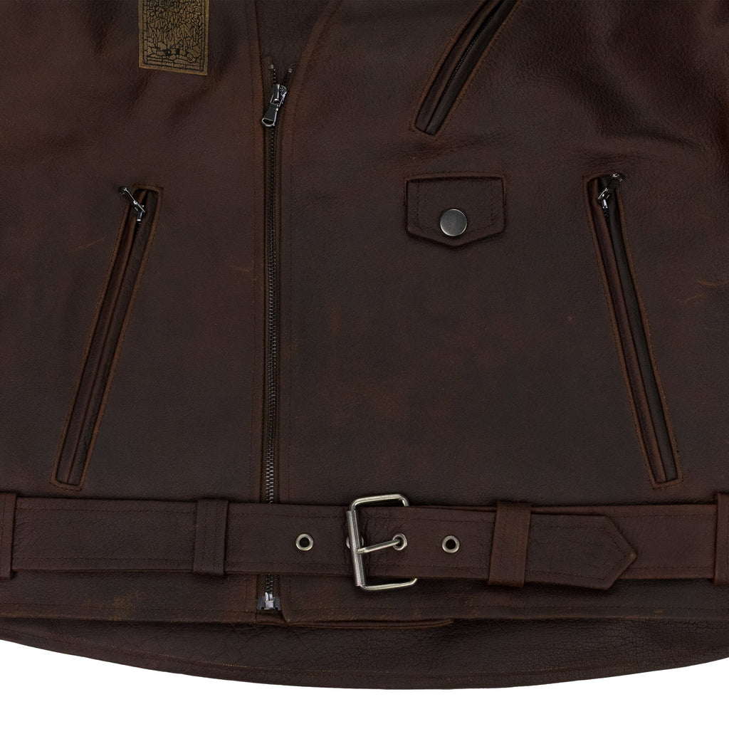 BROWN PERFECTO LEATHER JACKET