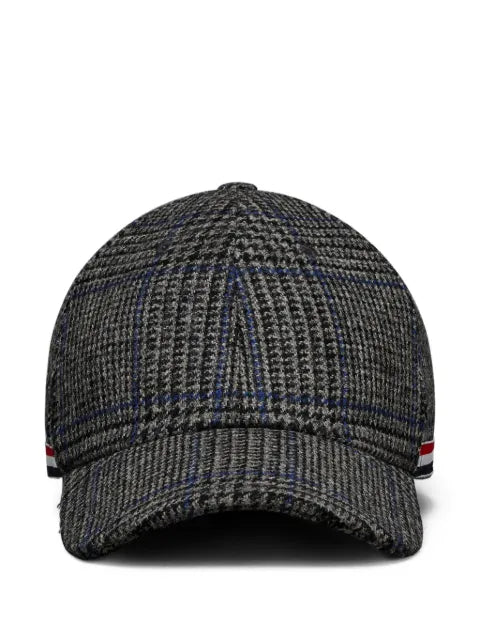 Thom Browne Prince of Wales Hunting tweed baseball cap with 6 panels