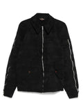 Black Comme Des Garçons patterned-jacquard jacket