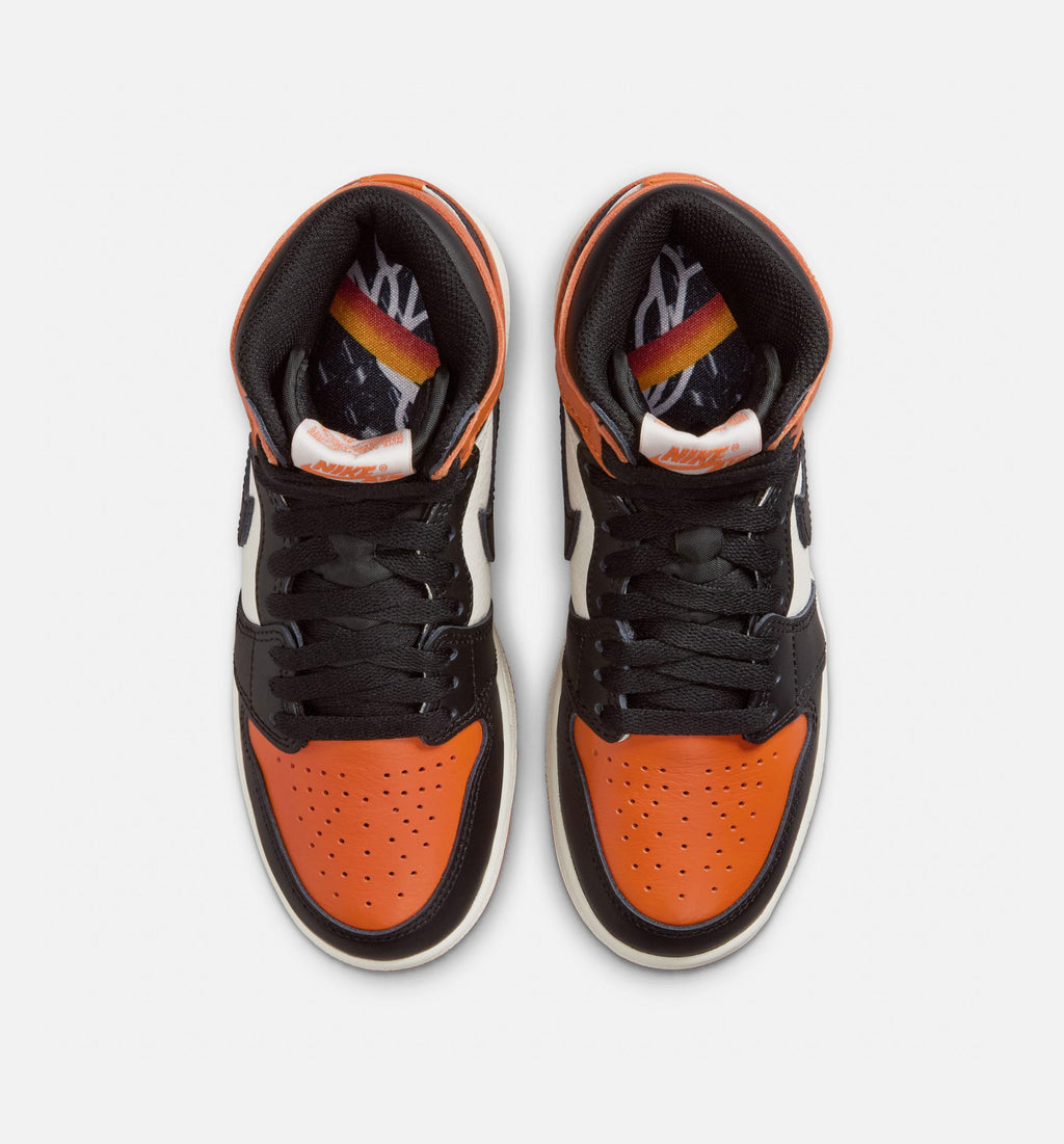 Air Jordan 1 Retro High OG Shattered Backboard Youth Sneakers - Black/Sail/Starfish