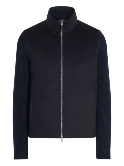 Zegna panelled zip-up cardigan