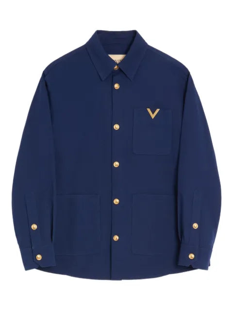 Valentino Garavani cotton gabardine shirt jacket with VGold
