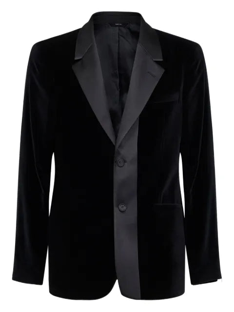 FENDI single-breasted satin-collar cotton jacket