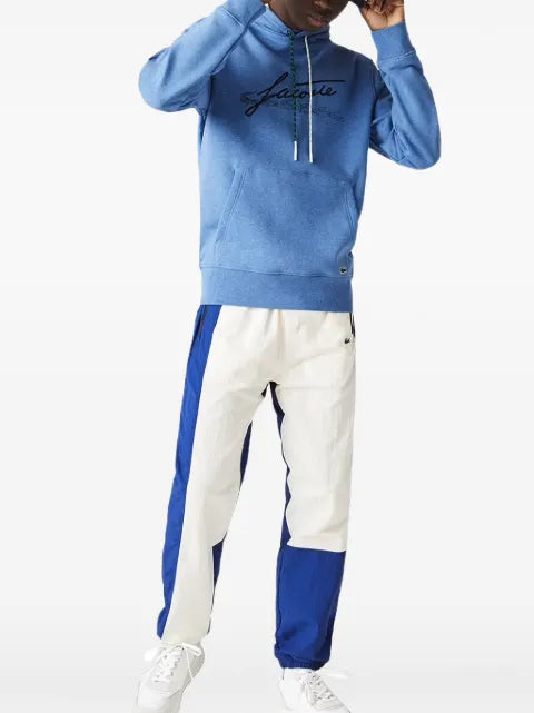 Lacoste flecked cotton-fleece hoodie