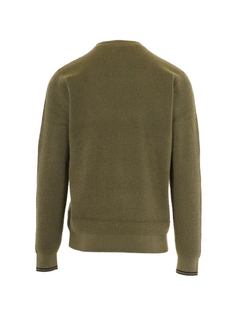 Fred Perry waffle-knit embroidered-logo sweater
