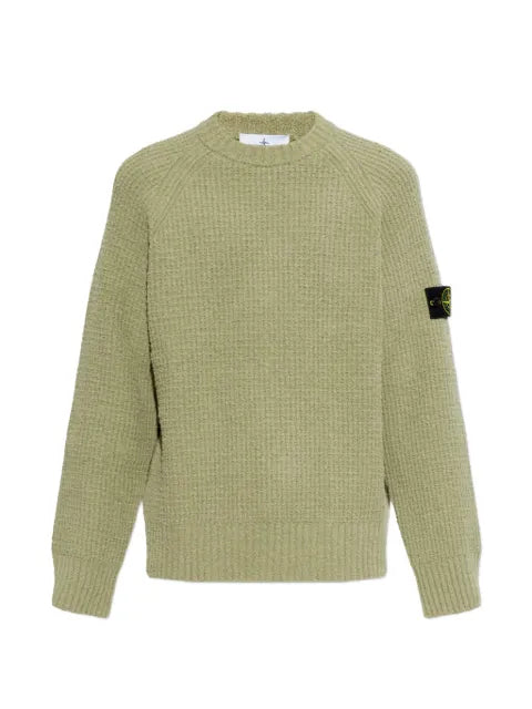 Stone Island logo-patch waffle-knit sweater