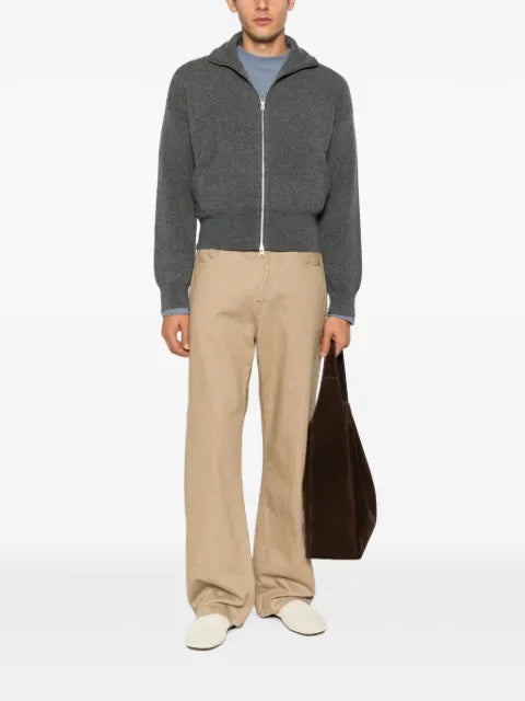 extreme cashmere zip-up knitted sweater