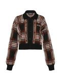 We11done plaid-knit collared cardigan