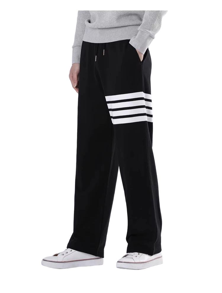 Thom Browne Style Men's Straight - Leg Cropped Trousers - 100% Cotton with Adjustable Backstrap with...
