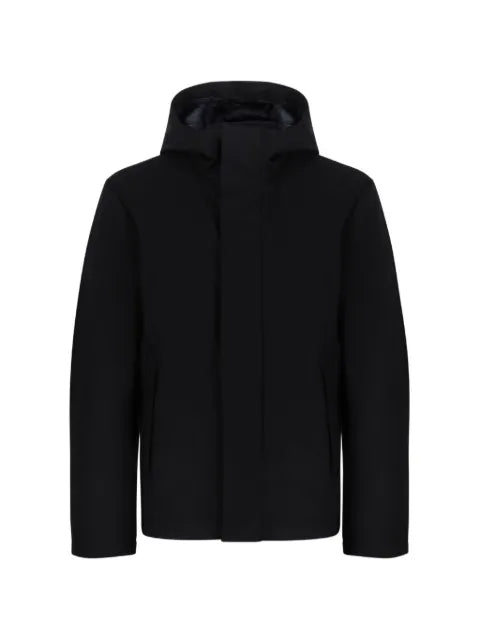 Add hooded concealed-fastening jacket