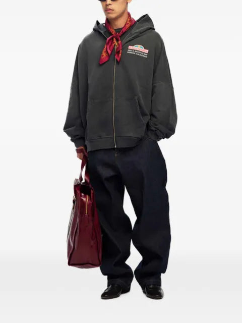 Willy Chavarria Plaza graphic-print zip-up hoodie