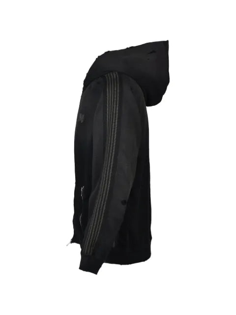 Needles distressed-effect zipped hoodie
