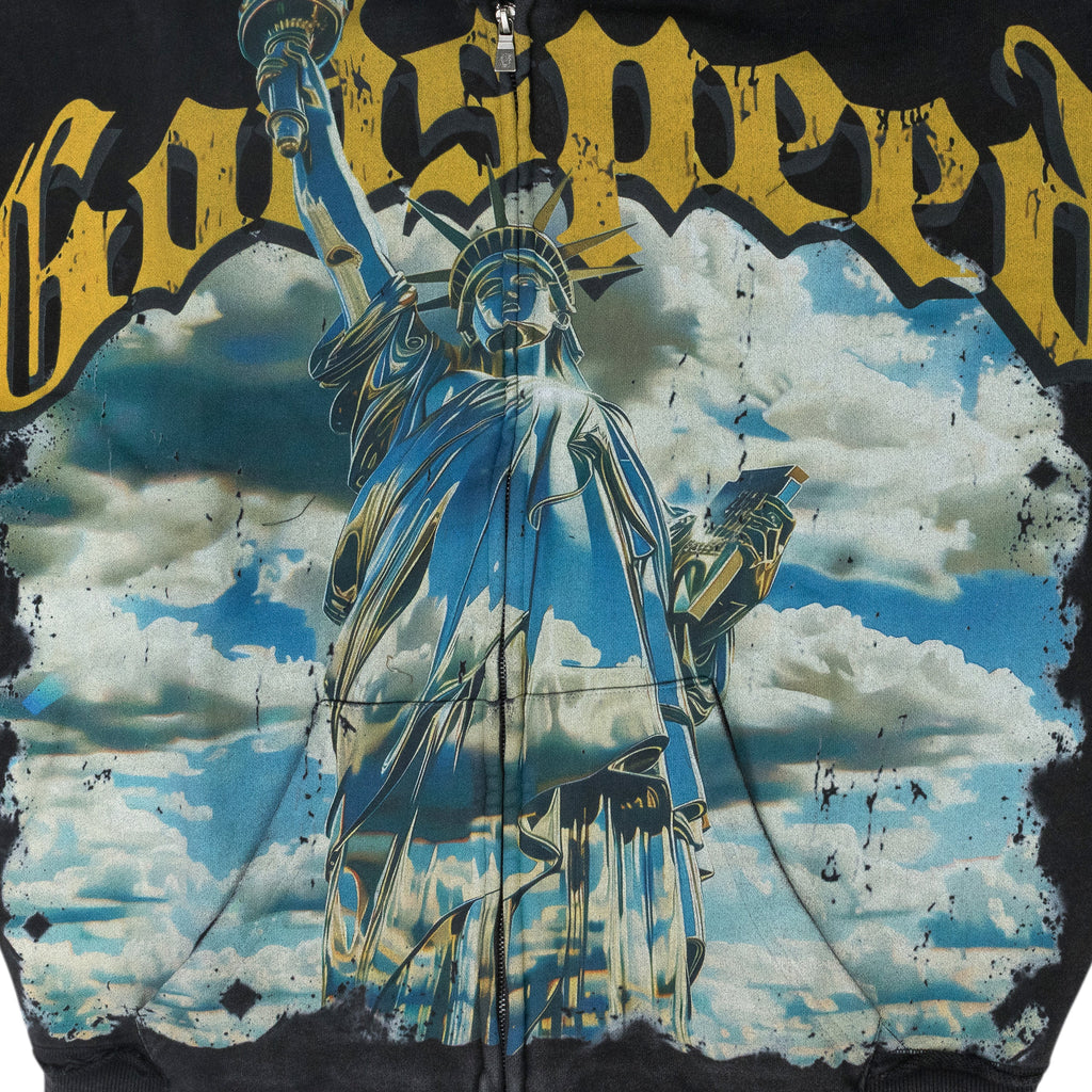 Black Chrome Liberty Zip Hoodie V2