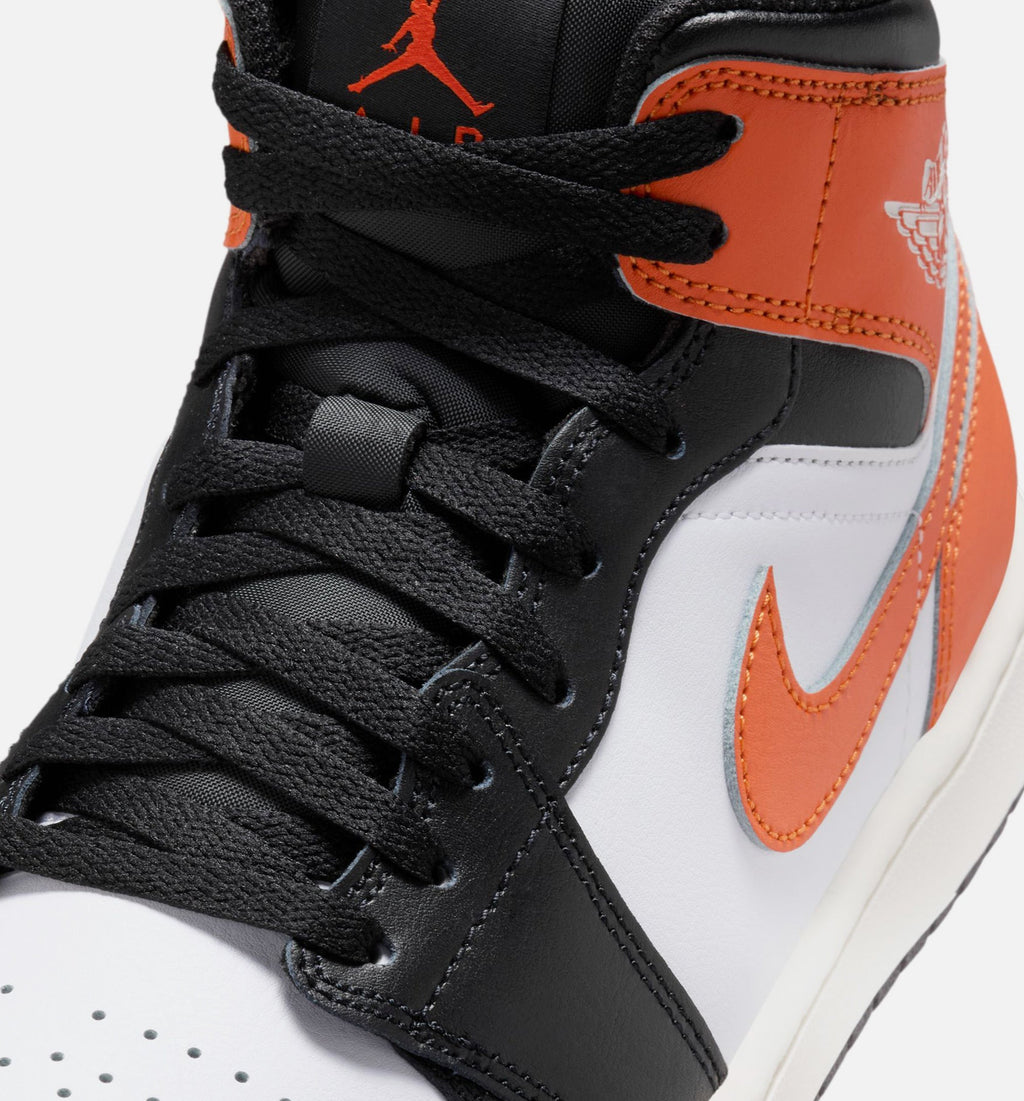 Air Jordan 1 Mid Men's Lifestyle Shoes - Starfish / White / Sail / Black