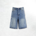 Aiche A Logo Shorts: Blue Washed