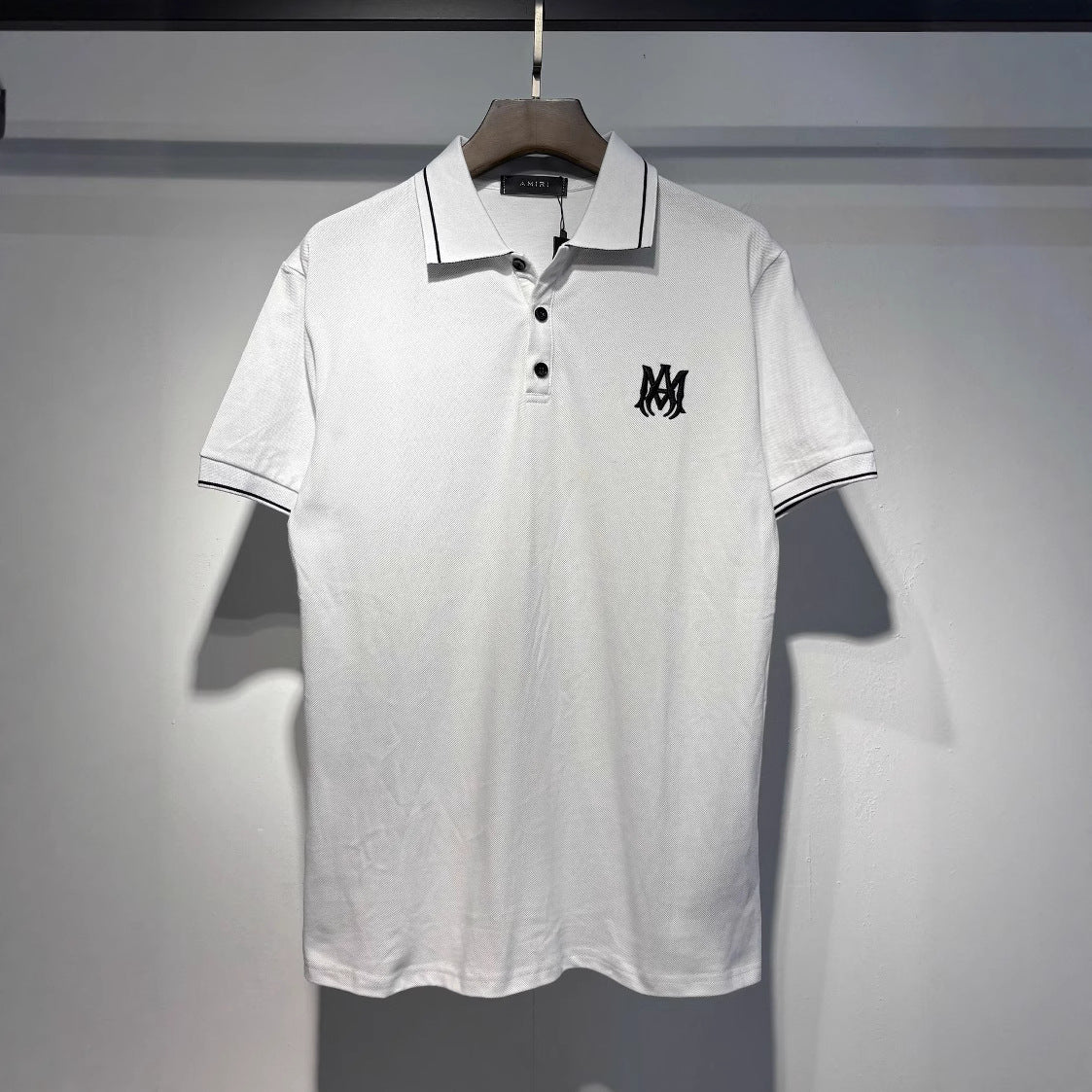 Amiri Embroidered Letter Loose Short Sleeve Polo Shirt Unisex