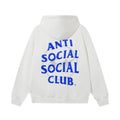Anti Social Social Club Blue Logo White Hoodie