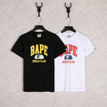 Bathing Ape T-Shirt Black White Summer Cartoon Letter Print Casual Short Sleeve T-shirt