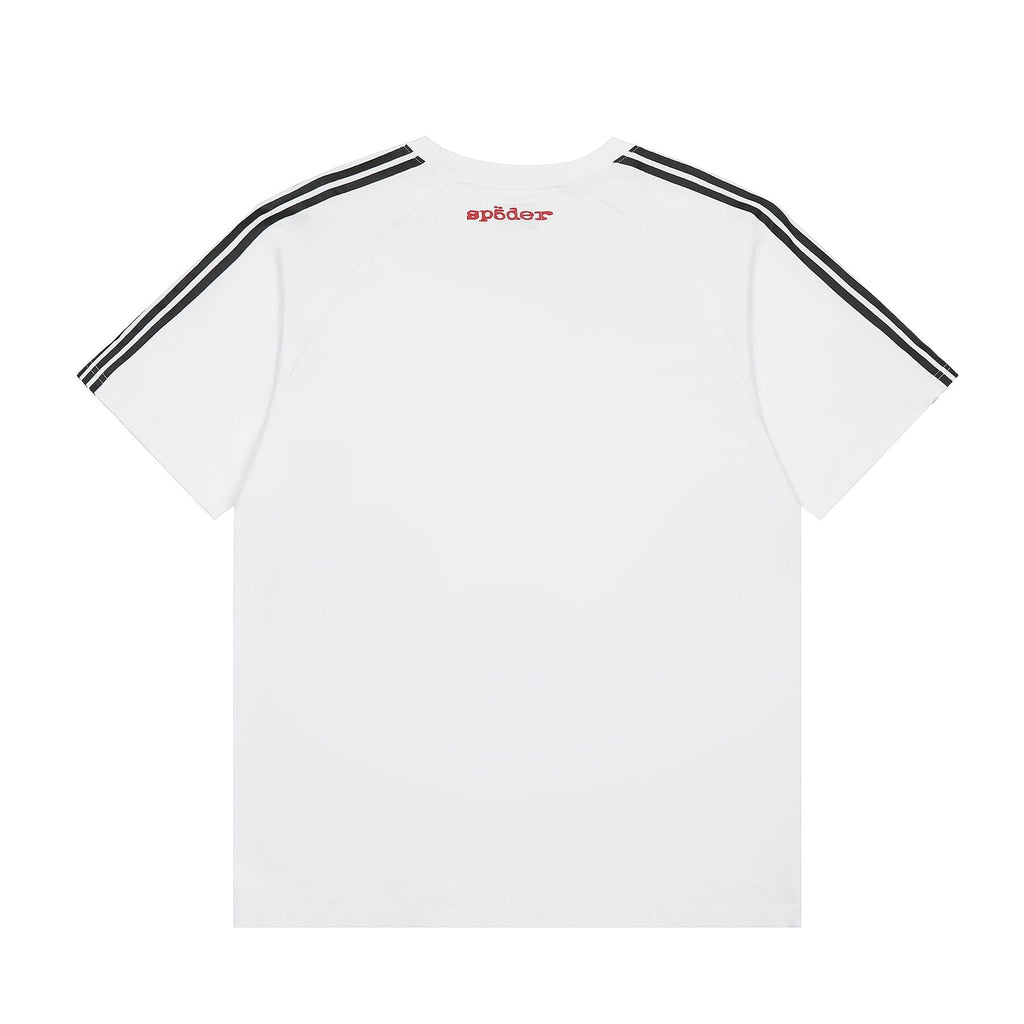 Sp5der Striped Raglan Graphic T-Shirt