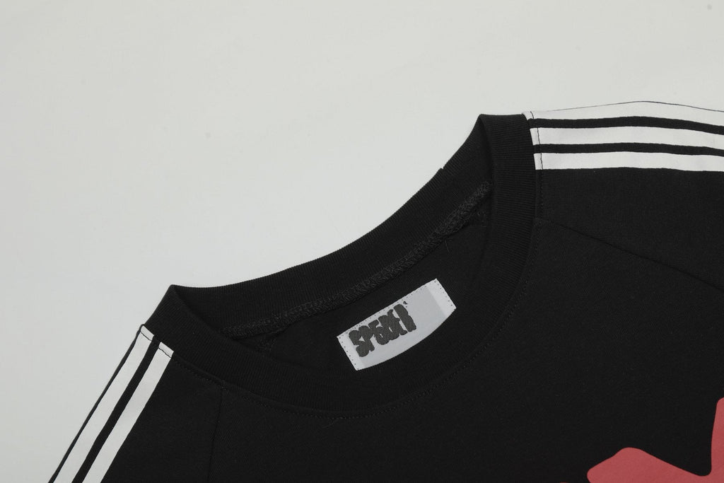 Sp5der Striped Raglan Graphic T-Shirt