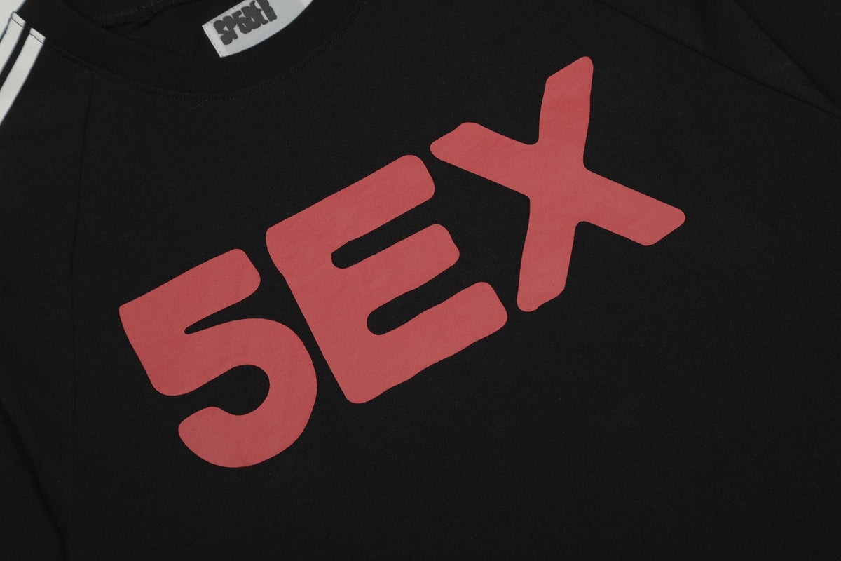 Sp5der Striped Raglan Graphic T-Shirt