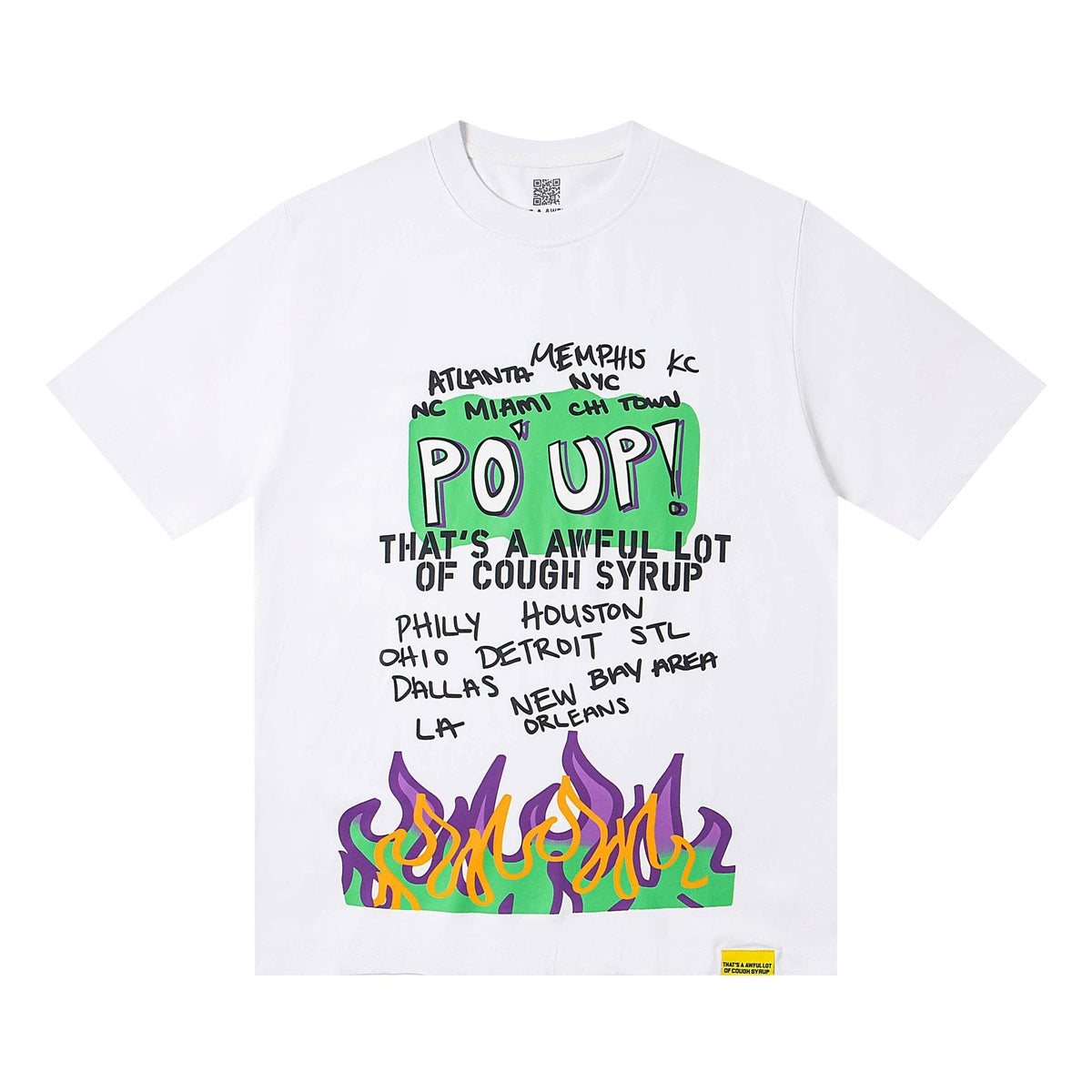 THAT'S A AWFUL LOT OF COUGH SYRUP PO UP Flame Graphic Short-Sleeve T-Shirt