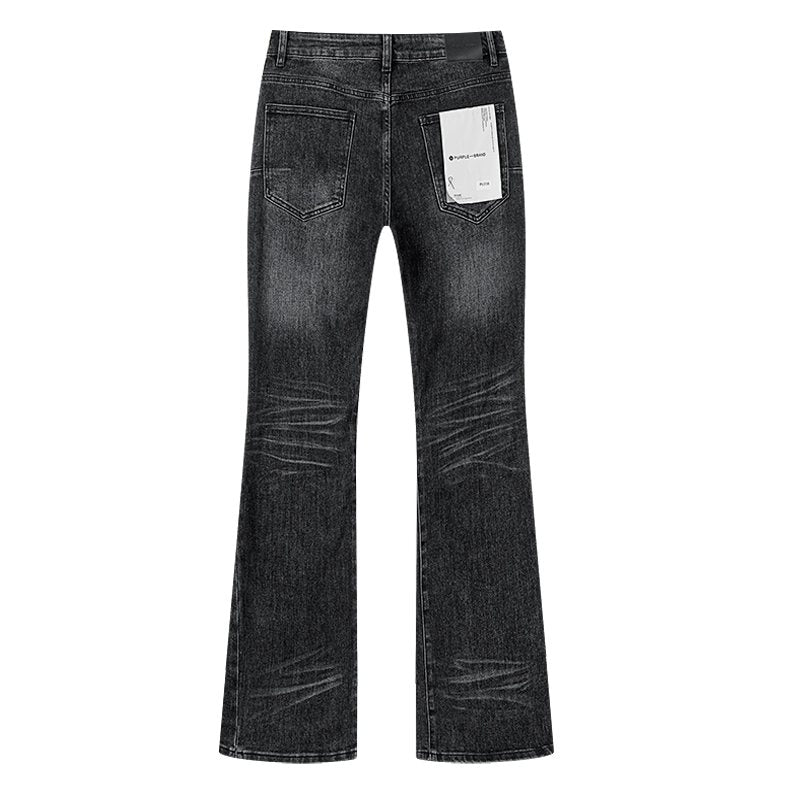Purple Brand Black Washed Flare Jeans