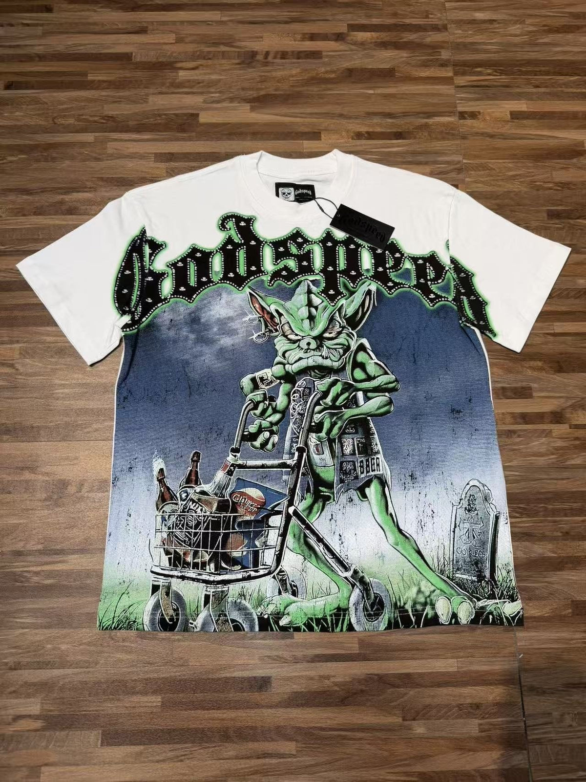 Godspeed Green Cart Character Graphic T-Shirt