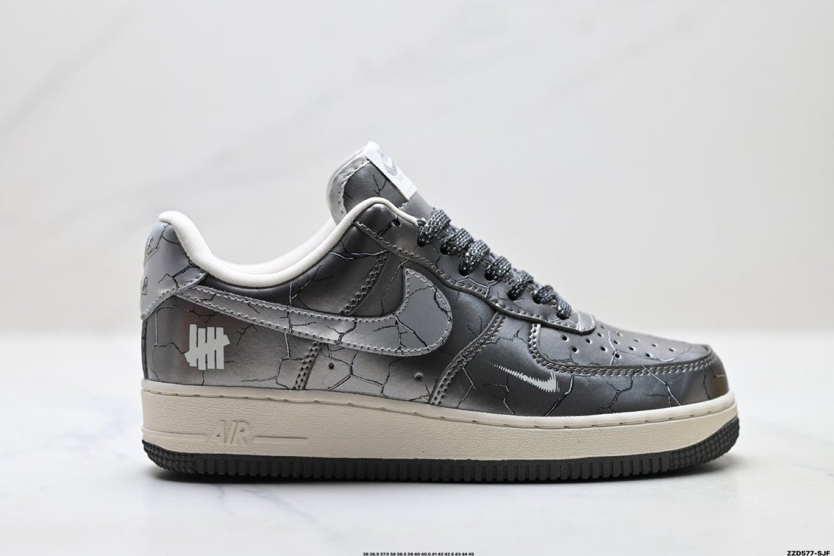 Nike Air Force 1 Low Dark Gray Metallic Unisex Sneakers Style 14