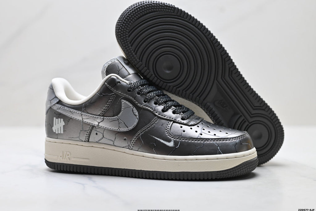 Nike Air Force 1 Low Dark Gray Metallic Unisex Sneakers Style 14