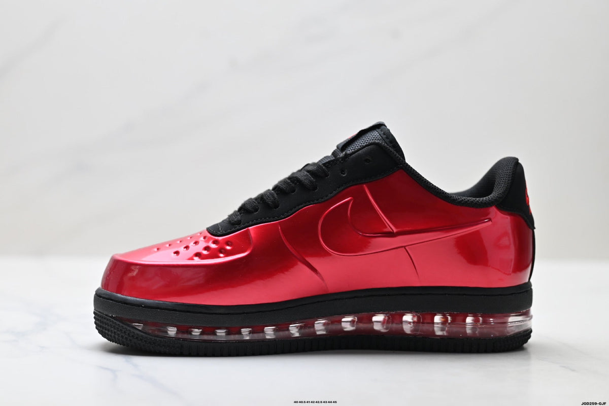 Nike Air Force 1 Low Red Black Unisex Sneakers Style 03