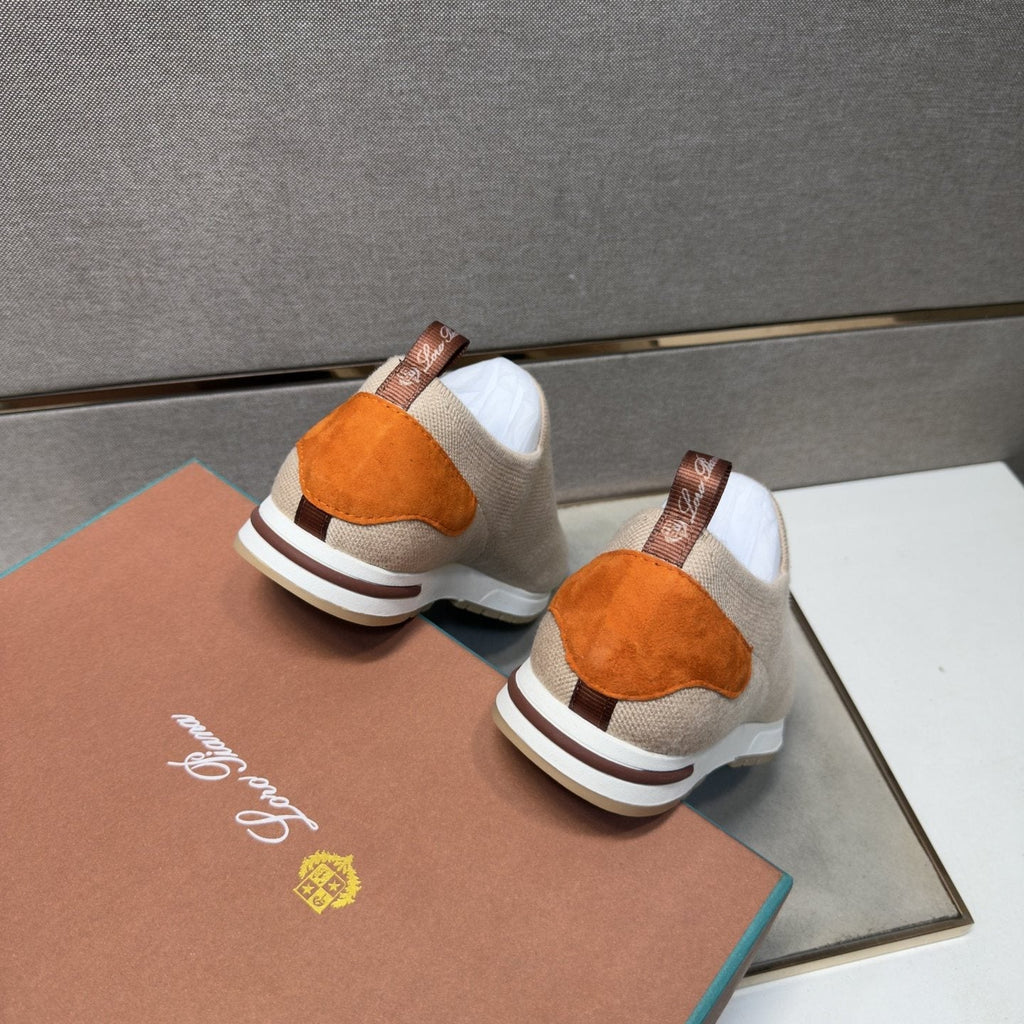 Loro Piana Beige Textured Slip-On Shoes