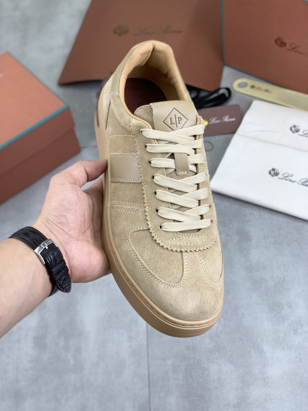 Loro Piana Beige Low-Top Sneakers