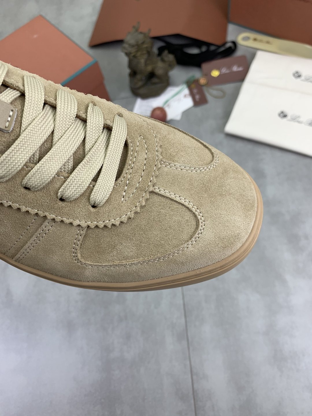 Loro Piana Beige Low-Top Sneakers