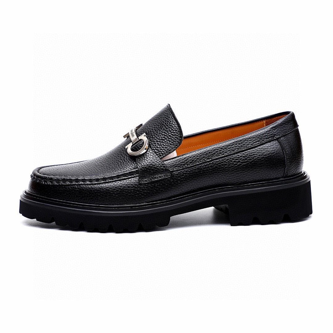 Salvatore Ferragamo Men's Black Lug Sole Bit Loafers