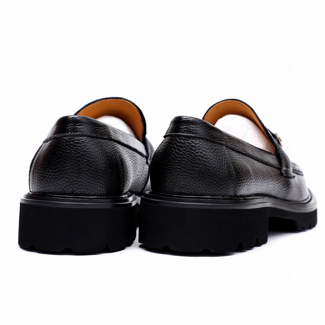 Salvatore Ferragamo Men's Black Lug Sole Bit Loafers
