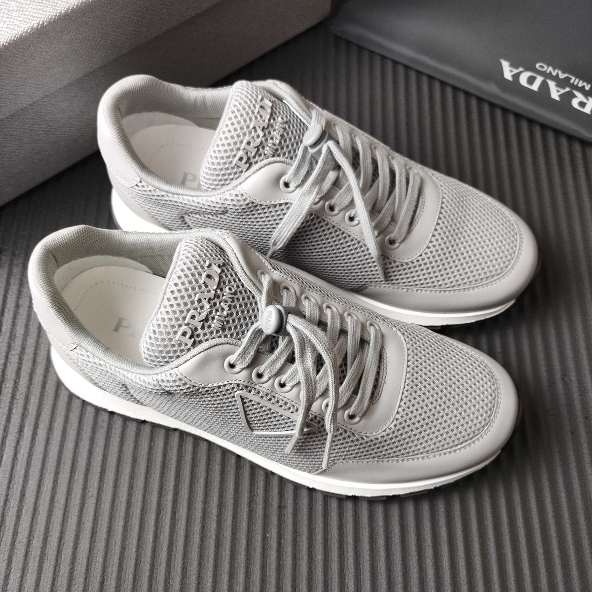 Prada Mesh Low-Top Sneakers - Tonal Rubber Sole