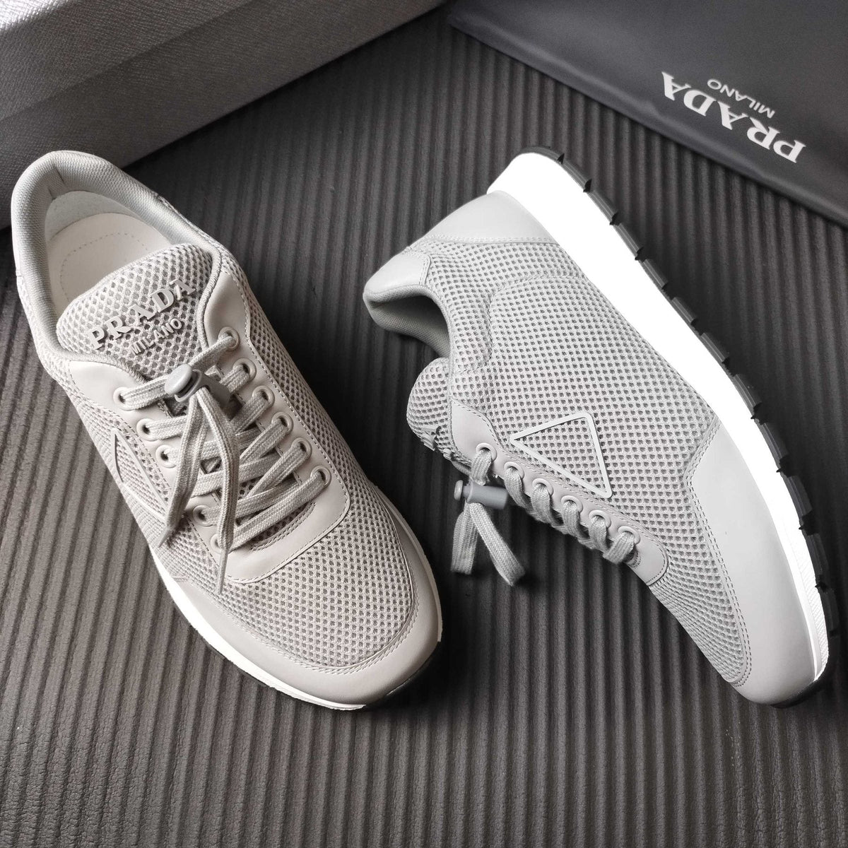 Prada Mesh Low-Top Sneakers - Tonal Rubber Sole