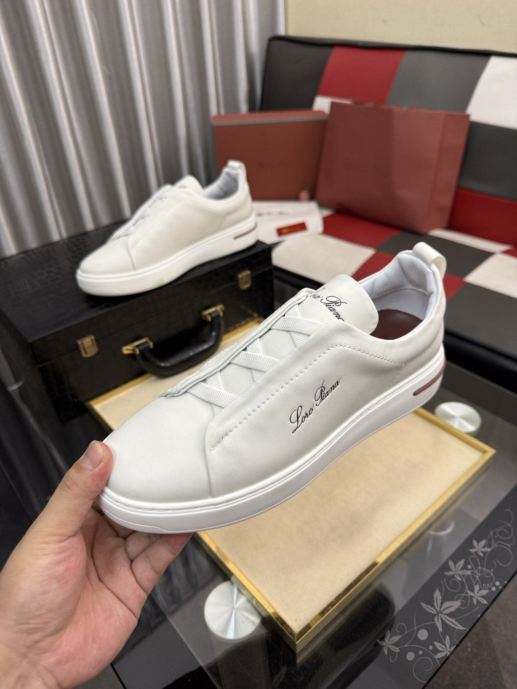 Loro Piana Logo Slip-On Sneakers