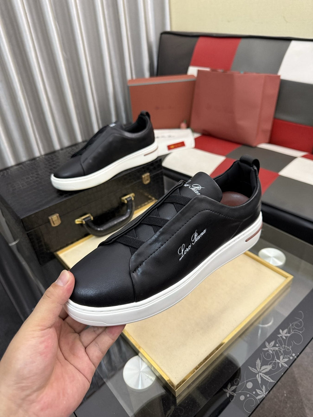 Loro Piana Logo Slip-On Sneakers