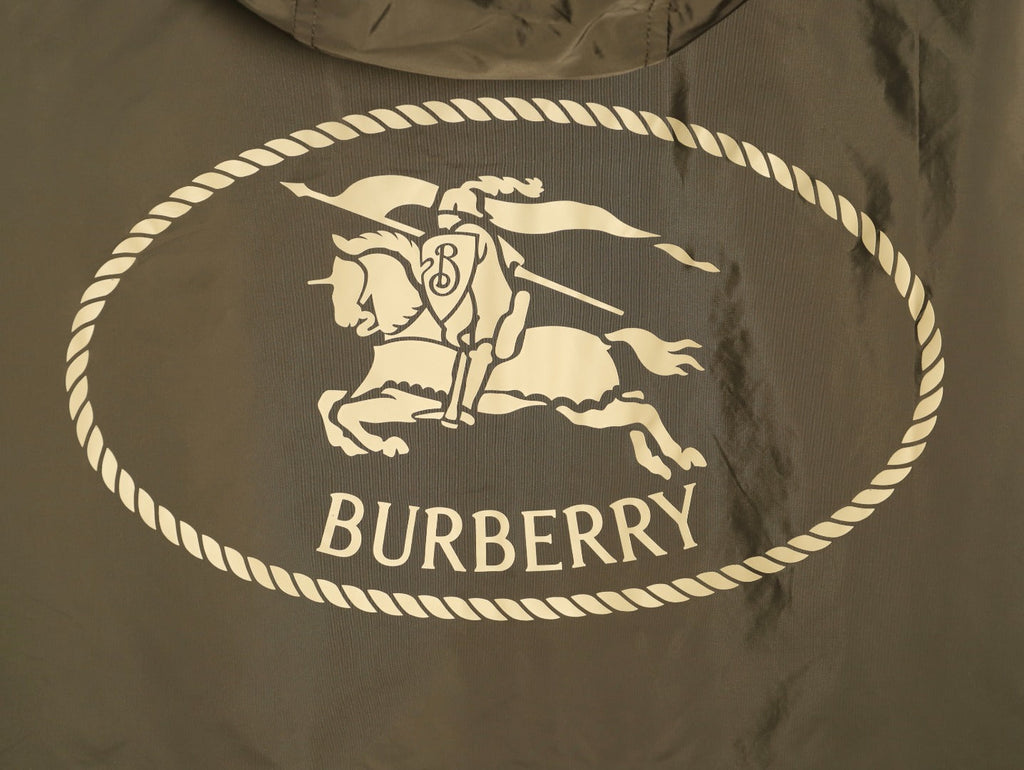 Burberry Equestrian Emblem Hooded Zip Jacket - Olive