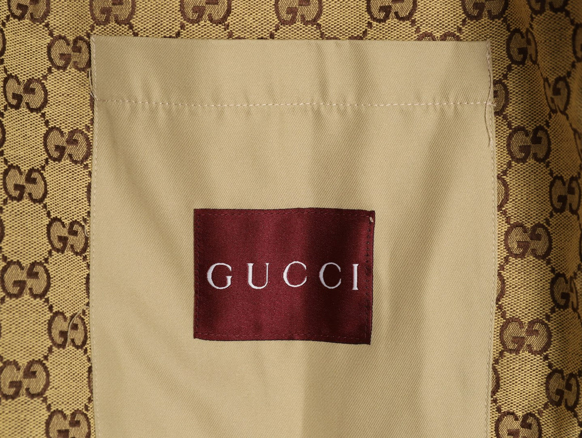 Gucci Beige GUC Chest-Logo Zip Jacket