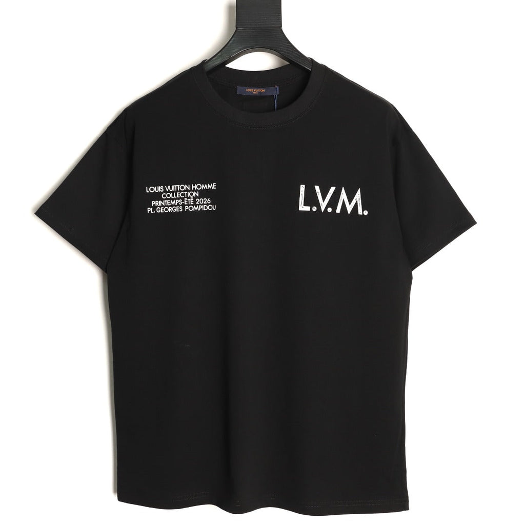 Louis Vuitton L.V.M. and Equipe Lettering Short-Sleeve T-Shirt - Black