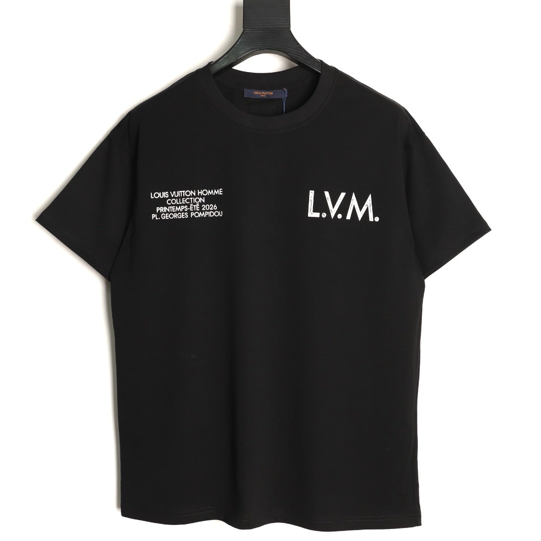 Louis Vuitton L.V.M. and Equipe Lettering Short-Sleeve T-Shirt - Black